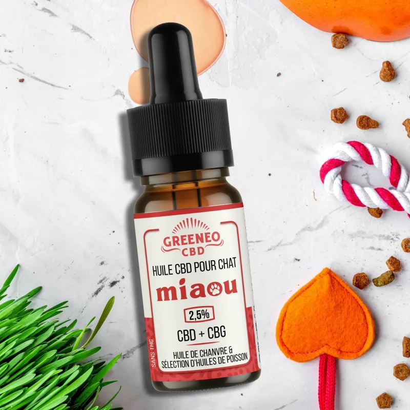 GREENEO - HUILE CHAT MIAOU CBD + CBG 2.5%