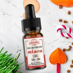 GREENEO - HUILE CHAT MIAOU CBD + CBG 2.5%