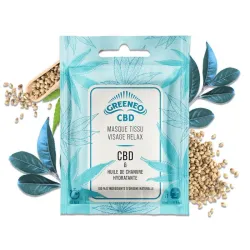 Masque Tissu Visage Relax CBD & Huile de Chanvre